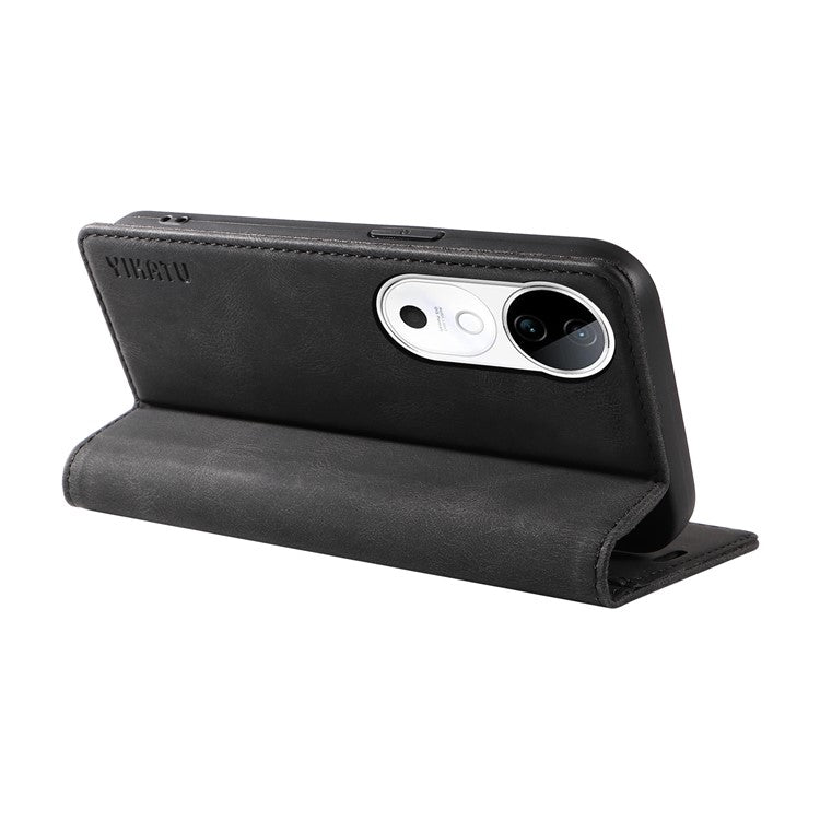 YIKATU YK-004 For vivo S19 5G / V40 5G Case Skin-touch PU Leather Phone Cover - Black