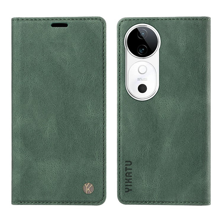 YIKATU YK-004 For vivo S19 5G / V40 5G Case Skin-Touch PU Leather Phone Cover - Green