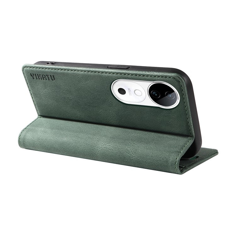 YIKATU YK-004 For vivo S19 5G / V40 5G Case Skin-Touch PU Leather Phone Cover - Green