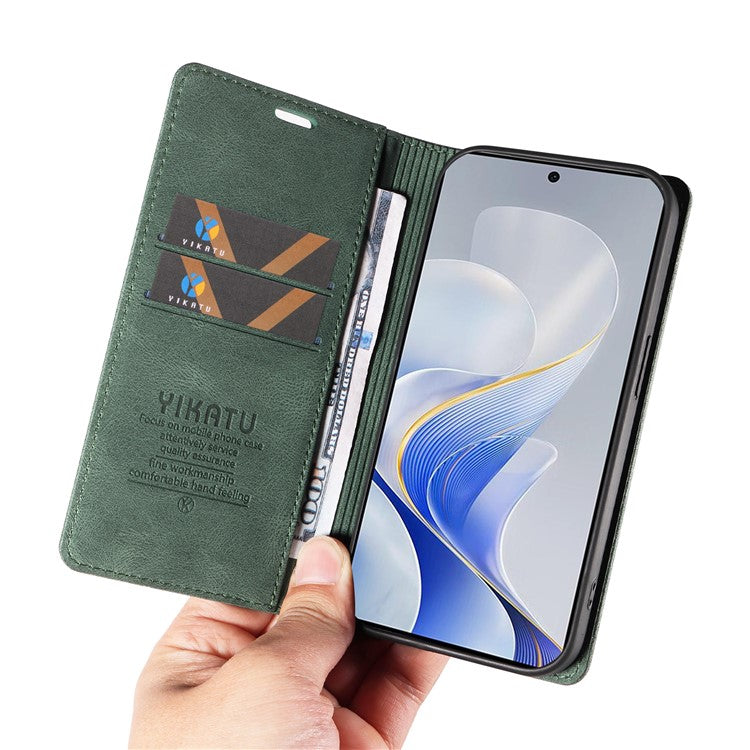 YIKATU YK-004 For vivo S19 5G / V40 5G Case Skin-Touch PU Leather Phone Cover - Green