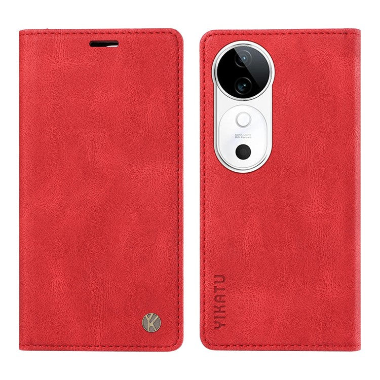 YIKATU YK-004 For vivo S19 5G / V40 5G Case Skin-touch PU Leather Phone Cover - Red