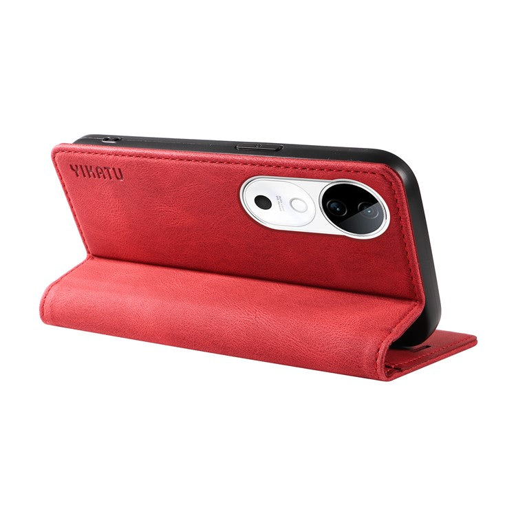 YIKATU YK-004 For vivo S19 5G / V40 5G Case Skin-touch PU Leather Phone Cover - Red