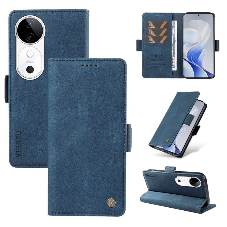 YIKATU YK-005 For vivo S19 5G / V40 5G Leather Phone Case Side Magnetic Clasps - Blue