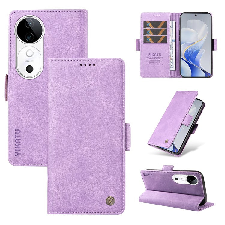 YIKATU YK-005 For vivo S19 5G / V40 5G Leather Phone Case Side Magnetic Clasps - Purple