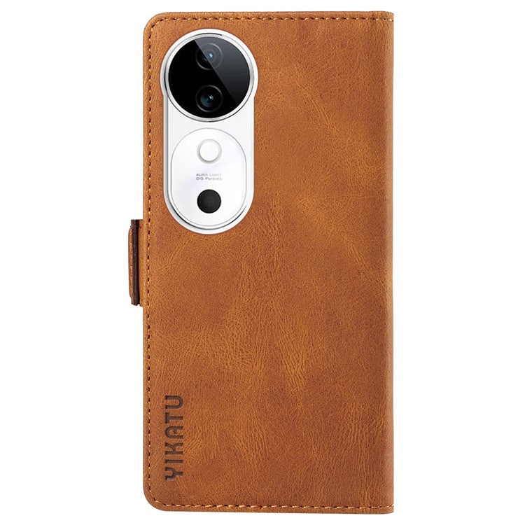 YIKATU YK-005 For vivo S19 5G / V40 5G Leather Phone Case Side Magnetic Clasps - Brown