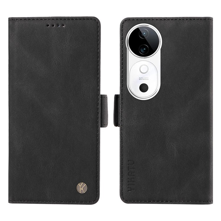 YIKATU YK-005 For vivo S19 5G / V40 5G Leather Phone Case Side Magnetic Clasps - Black