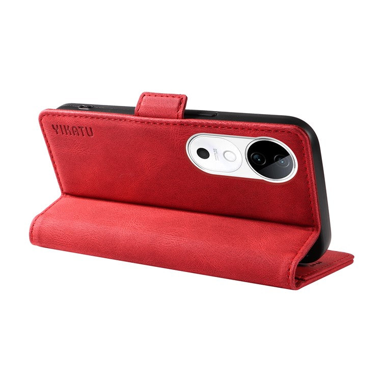 YIKATU YK-005 For vivo S19 5G / V40 5G Leather Phone Case Side Magnetic Clasps - Red