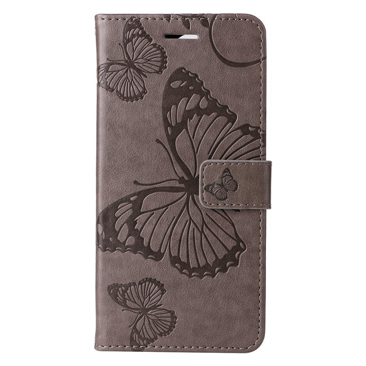 KT Imprinting Flower Series-2 For vivo S19 5G / V40 5G Case Stand Wallet Leather Phone Cover - Grey