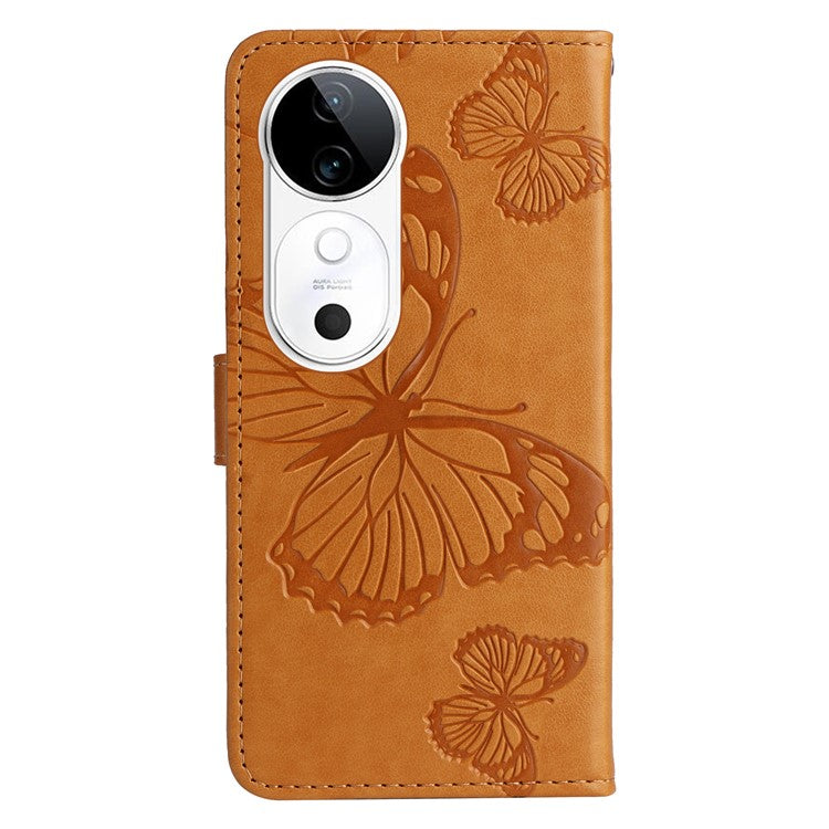 KT Imprinting Flower Series-2 For vivo S19 5G / V40 5G Case Stand Wallet Leather Phone Cover - Yellow