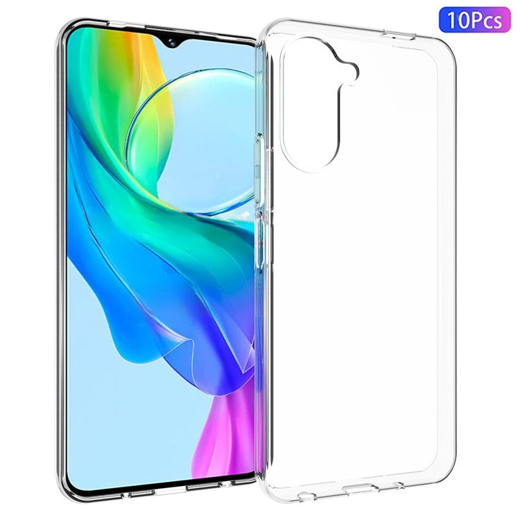 10Pcs  /  Pack For vivo Y28s 5G Case Watermark-Free TPU Phone Cover Transparent