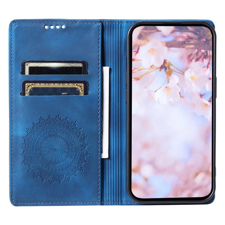 Style 010 For Xiaomi Poco C75 4G / Redmi 14R 5G / 14C 4G Wallet Stand Case Imprinted Leather Phone Cover - Blue