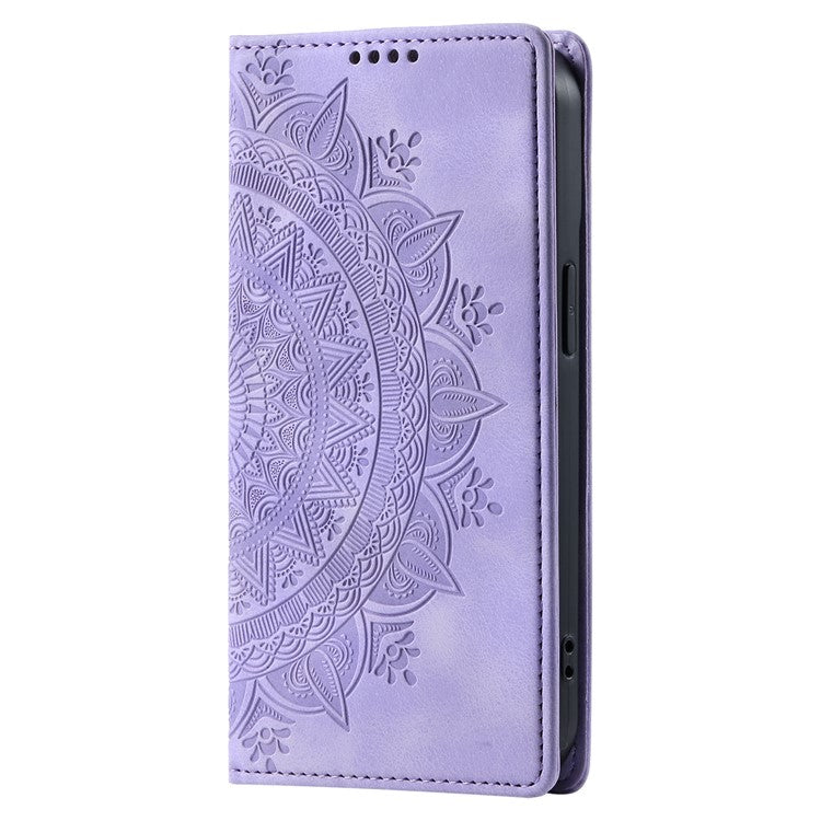 Style 010 For Xiaomi Poco C75 4G / Redmi 14R 5G / 14C 4G Wallet Stand Case Imprinted Leather Phone Cover - Purple