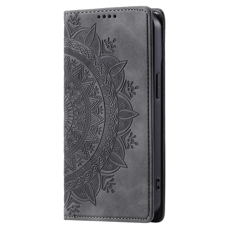 Style 010 For Xiaomi Poco C75 4G / Redmi 14R 5G / 14C 4G Wallet Stand Case Imprinted Leather Phone Cover - Grey