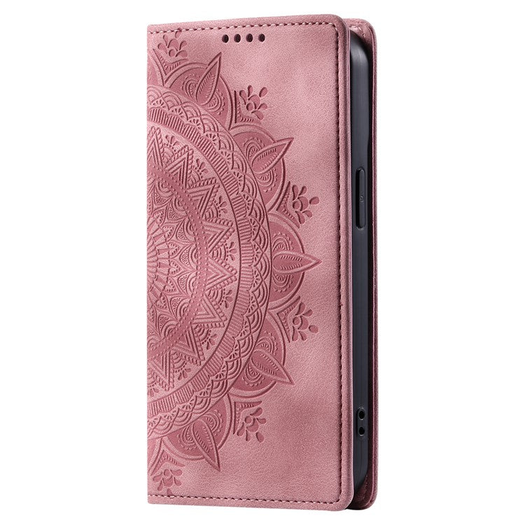 Style 010 For Xiaomi Poco C75 4G / Redmi 14R 5G / 14C 4G Wallet Stand Case Imprinted Leather Phone Cover - Rose Gold