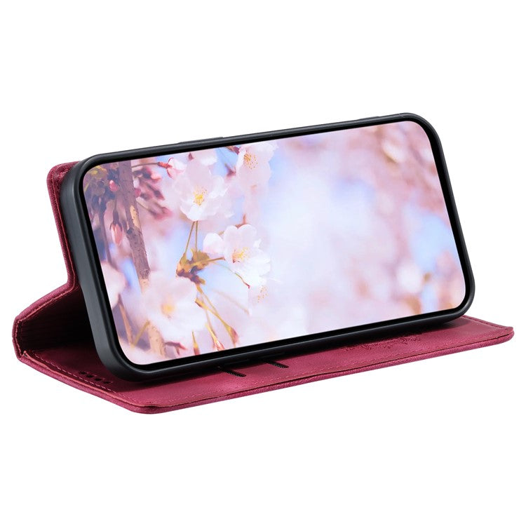 Style 010 For Xiaomi Poco C75 4G / Redmi 14R 5G / 14C 4G Wallet Stand Case Imprinted Leather Phone Cover - Rose