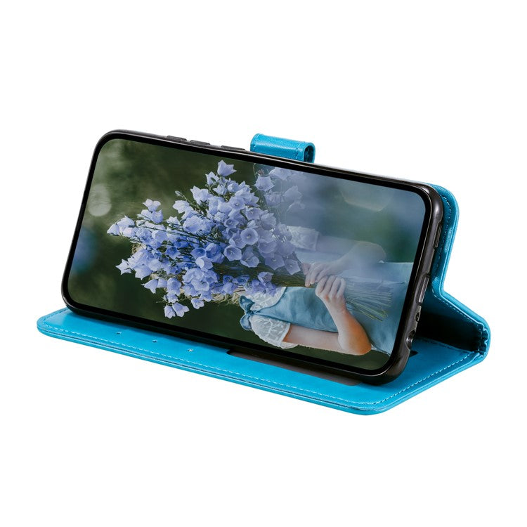 For Xiaomi Redmi 14C 4G Stand Case Imprinted Totem PU Leather Wallet Phone Cover - Blue