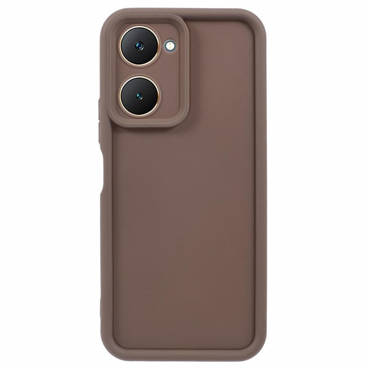 For vivo Y03 Case Thickened TPU Soft Back Protective Cover - Brown