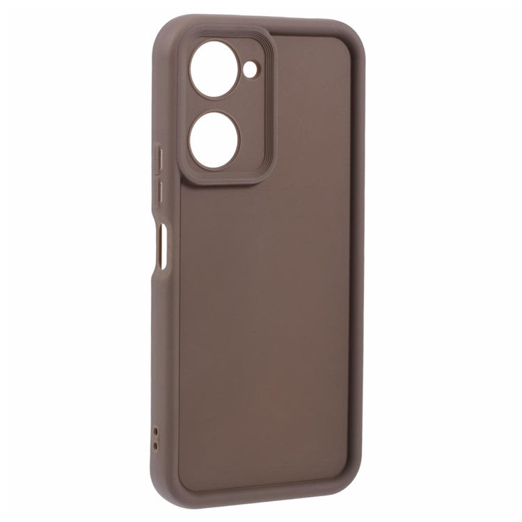 For vivo Y03 Case Thickened TPU Soft Back Protective Cover - Brown