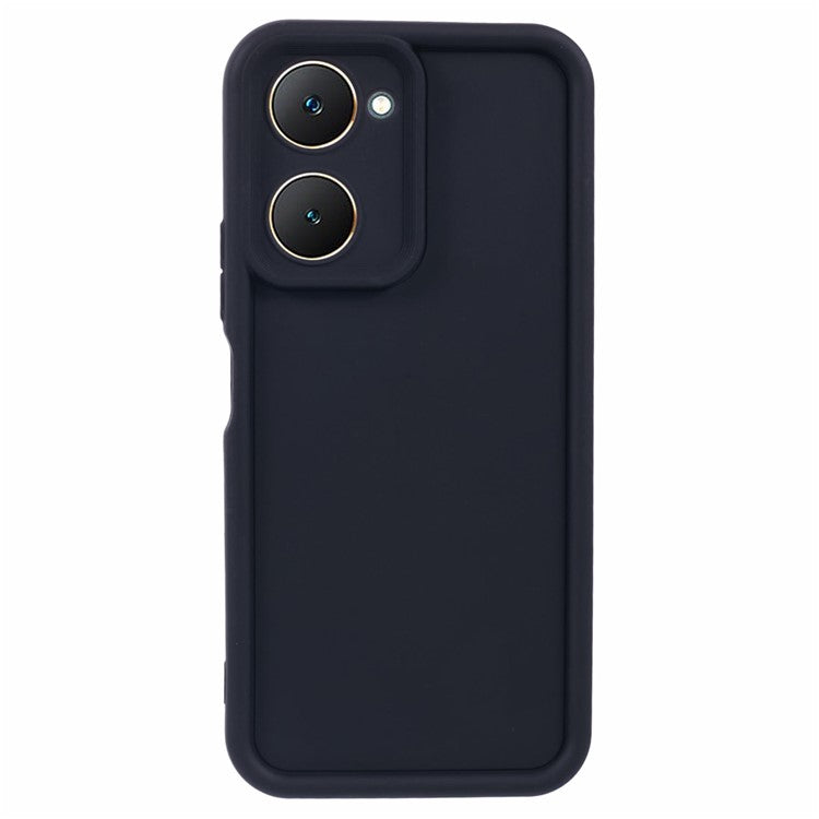 For vivo Y03 Case Thickened TPU Soft Back Protective Cover - Black