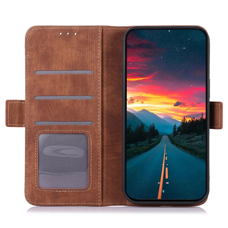 ABEEL For OnePlus Nord CE4 Lite 5G / Oppo K12x 5G (China) Case Magnetic Clasp Leather Phone Cover - Brown