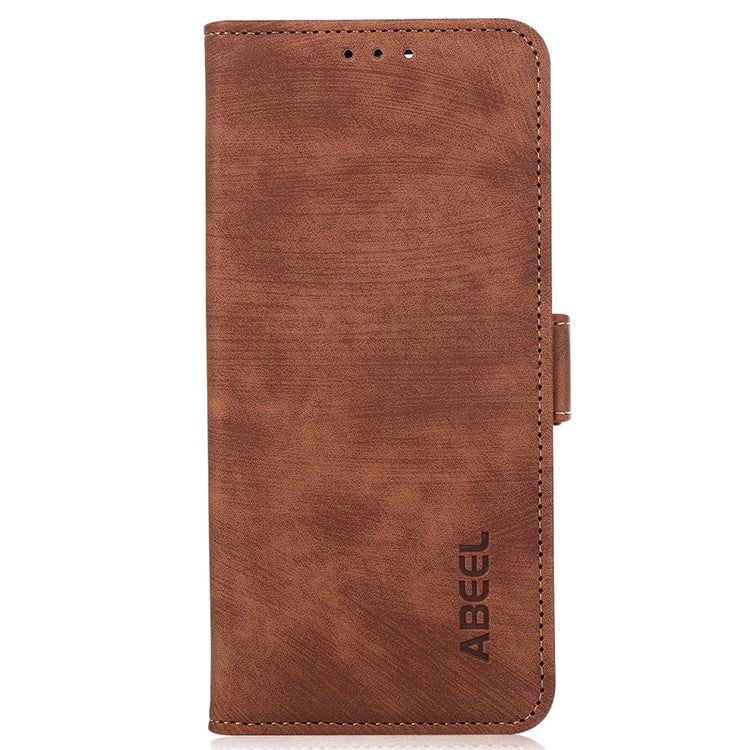 ABEEL For OnePlus Nord CE4 Lite 5G / Oppo K12x 5G (China) Case Magnetic Clasp Leather Phone Cover - Brown