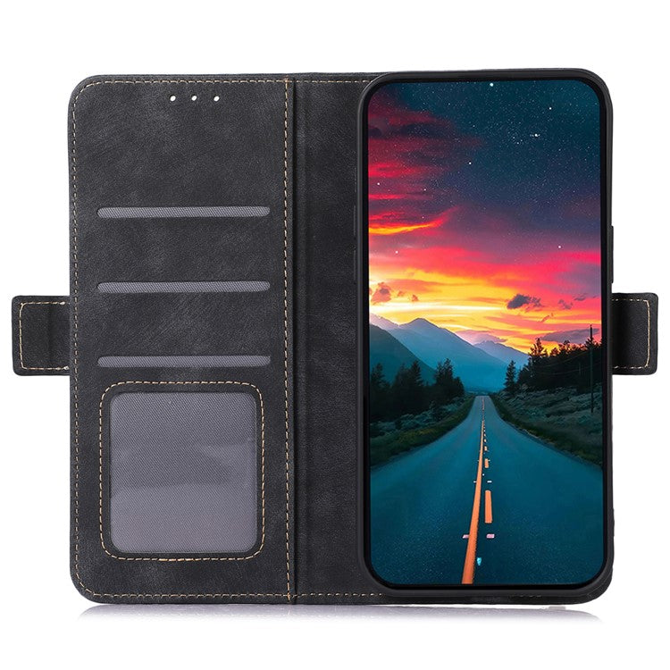 ABEEL For OnePlus Nord CE4 Lite 5G / Oppo K12x 5G (China) Case Magnetic Clasp Leather Phone Cover - Black