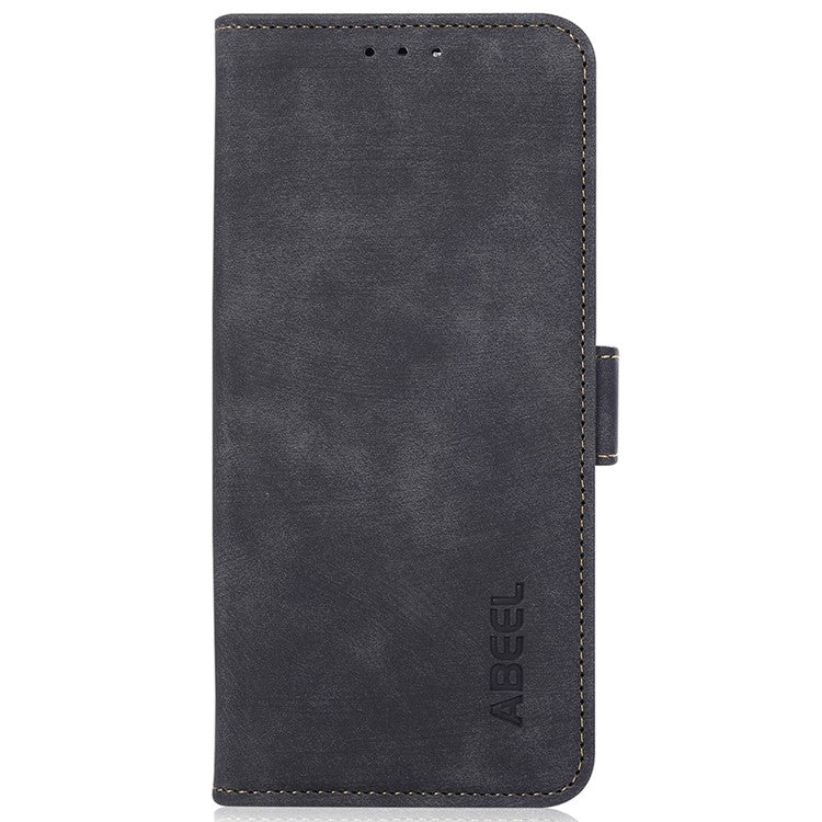 ABEEL For OnePlus Nord CE4 Lite 5G / Oppo K12x 5G (China) Case Magnetic Clasp Leather Phone Cover - Black