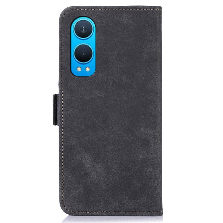 ABEEL For OnePlus Nord CE4 Lite 5G / Oppo K12x 5G (China) Case Magnetic Clasp Leather Phone Cover - Black