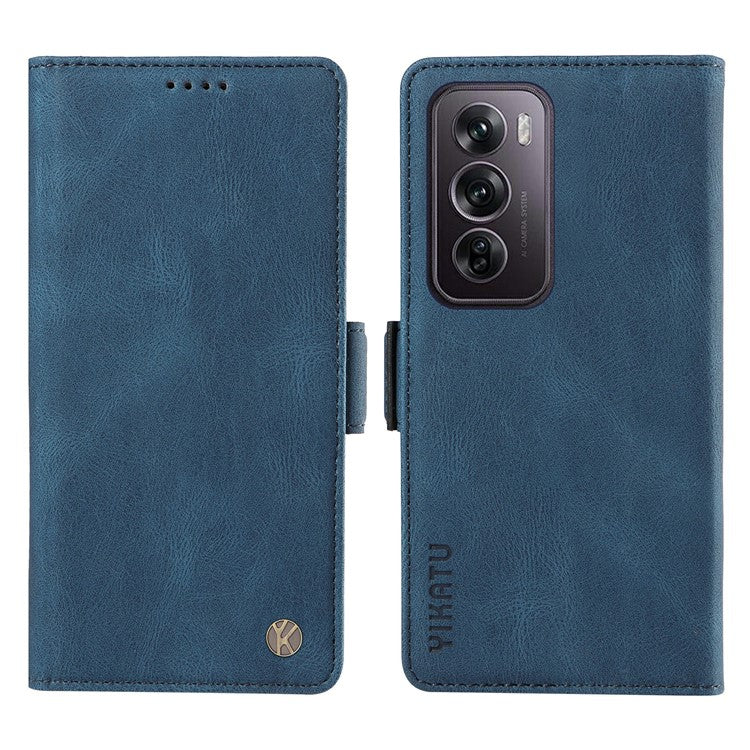 YIKATU YK-005 For Oppo Reno12 Pro 5G (Global) / (China) Phone Case Skin-Touch Leather Cover - Blue