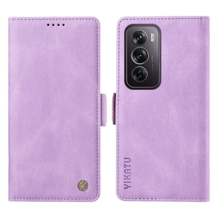 YIKATU YK-005 For Oppo Reno12 Pro 5G (Global) / (China) Phone Case Skin-Touch Leather Cover - Purple