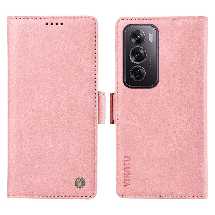 YIKATU YK-005 For Oppo Reno12 Pro 5G (Global) / (China) Phone Case Skin-Touch Leather Cover - Pink