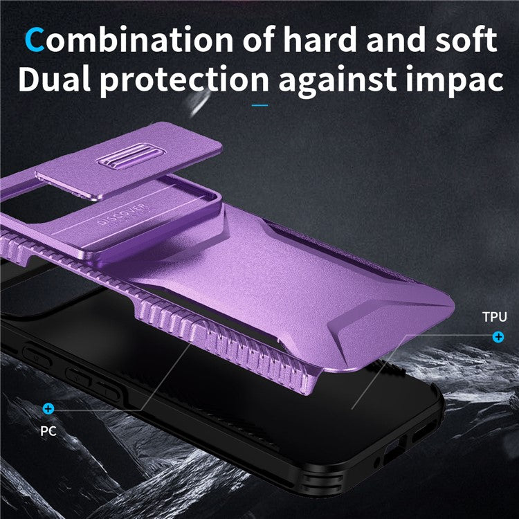 For Google Pixel 9 Pro XL Case TPU+PC Non-Slip Side Edge Phone Cover with Lens Lid - Purple