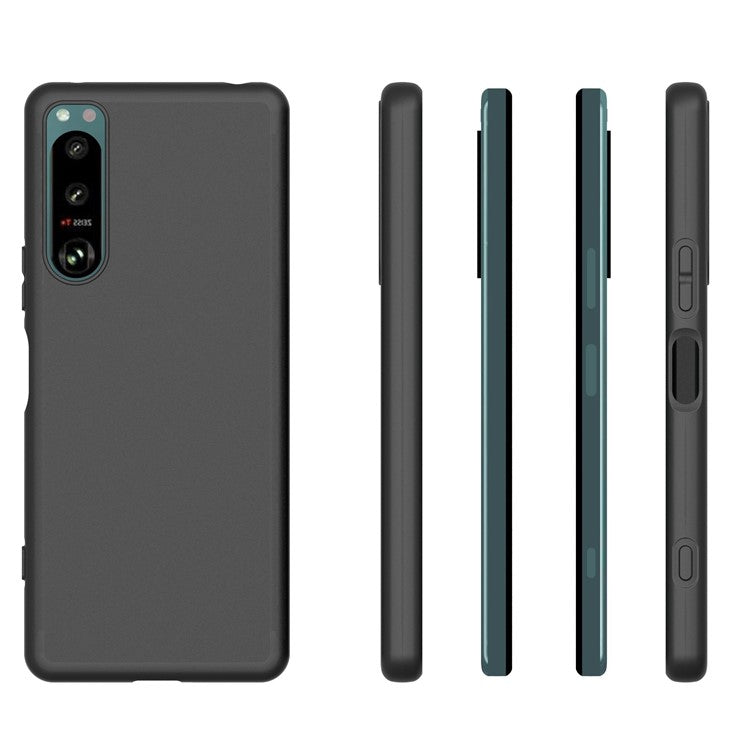 10Pcs / Pack For Sony Xperia 5 IV 5G Thickened Soft TPU Phone Case Drop-proof Phone Back Cover - Black