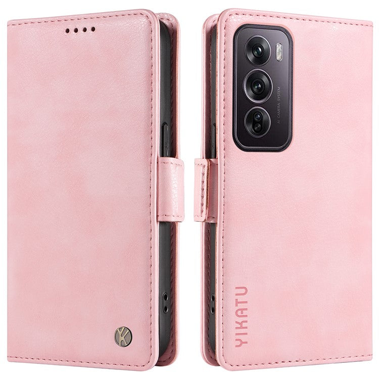 YIKATU YK-007 For Oppo Reno12 Pro 5G (Global) / (China) Phone Case Litchi Texture Leather Cover - Pink