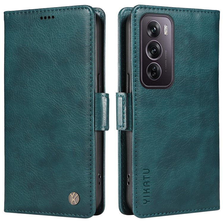 YIKATU YK-007 For Oppo Reno12 Pro 5G (Global) / (China) Phone Case Litchi Texture Leather Cover - Blue