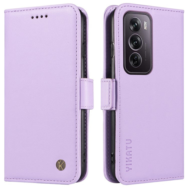 YIKATU YK-003 For Oppo Reno12 Pro 5G (Global) / (China) Case Side Clasps Anti-drop Leather Phone Cover - Light Purple