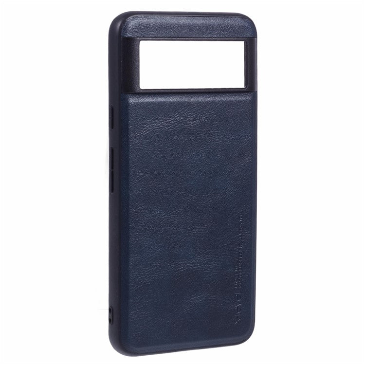 X-LEVEL Bojue-3 Series For Google Pixel 8a Case PU Leather Coated PC+TPU Anti-Scratch Cover - Blue