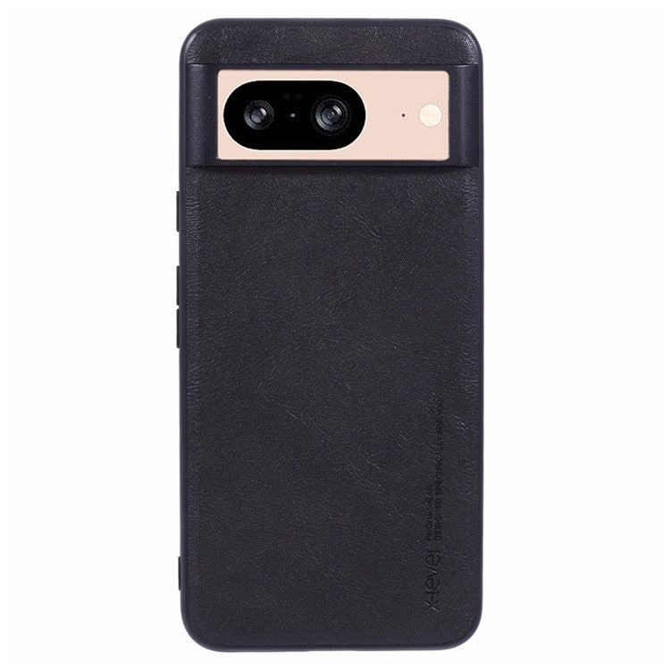 X-LEVEL Bojue-3 Series For Google Pixel 8a Case PU Leather Coated PC+TPU Anti-Scratch Cover - Black