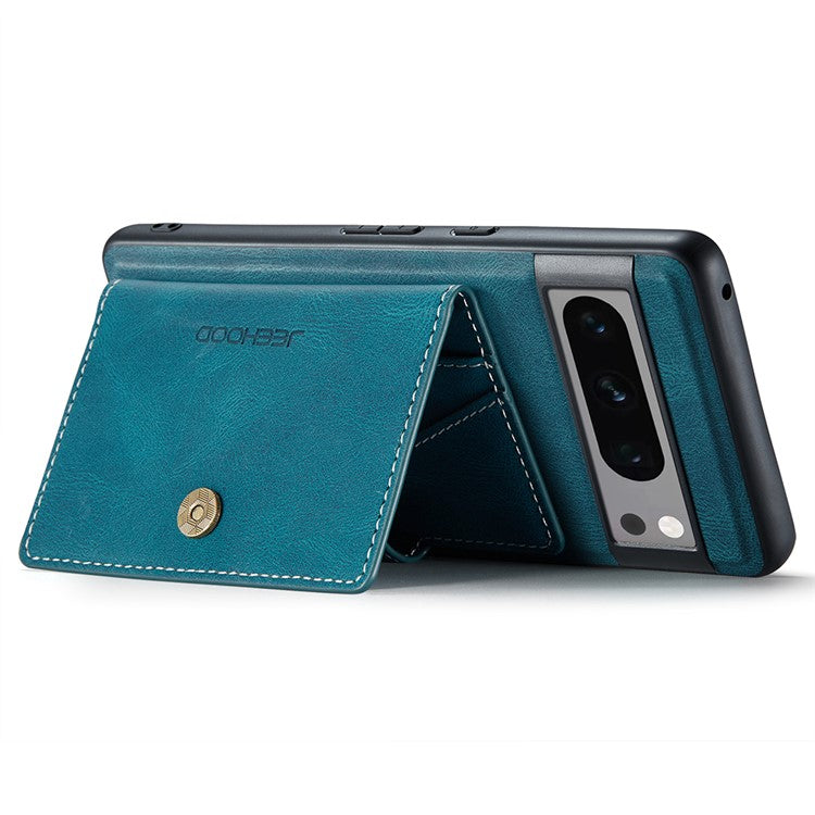 JEEHOOD J01 For Google Pixel 8 Pro Case PU Leather Card Bag Detachable 2-in-1 Back Cover - Blue