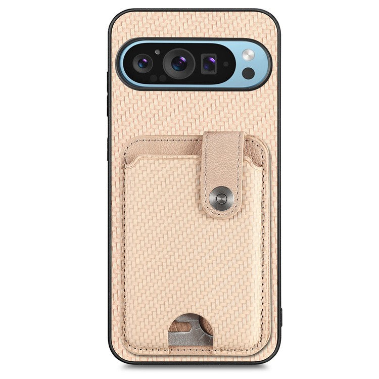 Style B C1-06 For Google Pixel 9 Case Leather+PC+TPU Kickstand Phone Cover with Card Knife - Khaki