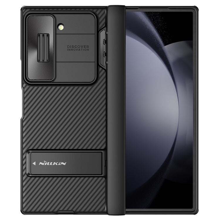 NILLKIN Camshield Fold Case for Samsung Galaxy Z Fold6 5G TPU+PC Kickstand Phone Cover Slide Camera Lid - Black