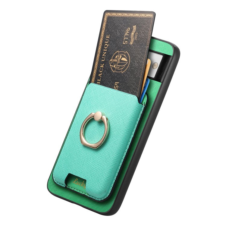 For Google Pixel 8a Case Detachable Magnetic Card Bag Leather+TPU Phone Cover - Green