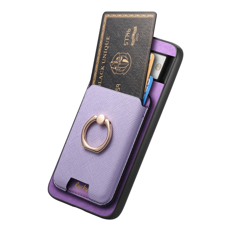 For Google Pixel 8a Case Detachable Magnetic Card Bag Leather+TPU Phone Cover - Purple