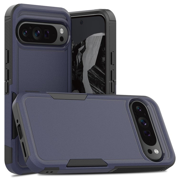 For Google Pixel 9 Pro XL Case PC+TPU 2-in-1 Shockproof Phone Cover - Dark Blue