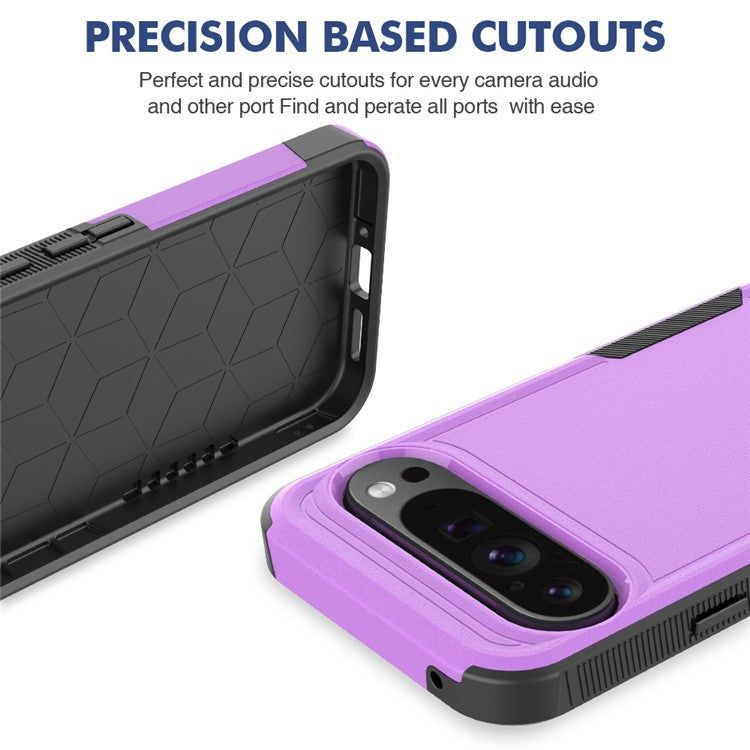 For Google Pixel 9 Pro XL Case PC+TPU 2-in-1 Shockproof Phone Cover - Purple