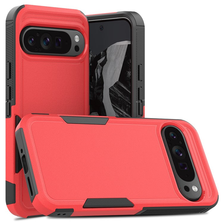 For Google Pixel 9 Pro XL Case PC+TPU 2-in-1 Shockproof Phone Cover - Red