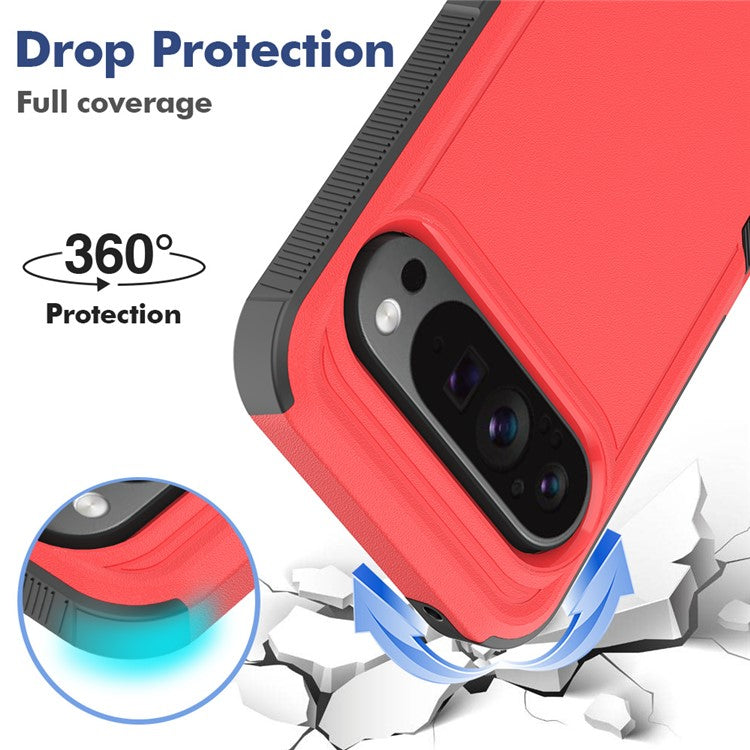 For Google Pixel 9 Pro XL Case PC+TPU 2-in-1 Shockproof Phone Cover - Red