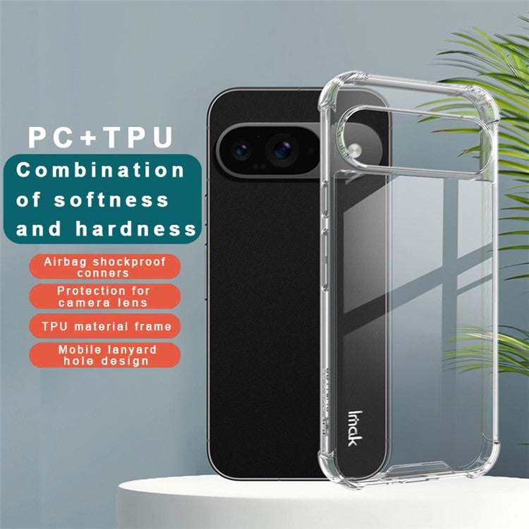 IMAK For Google Pixel 9 / Pixel 9 Pro Clear Case Drop-proof PC+TPU Phone Cover