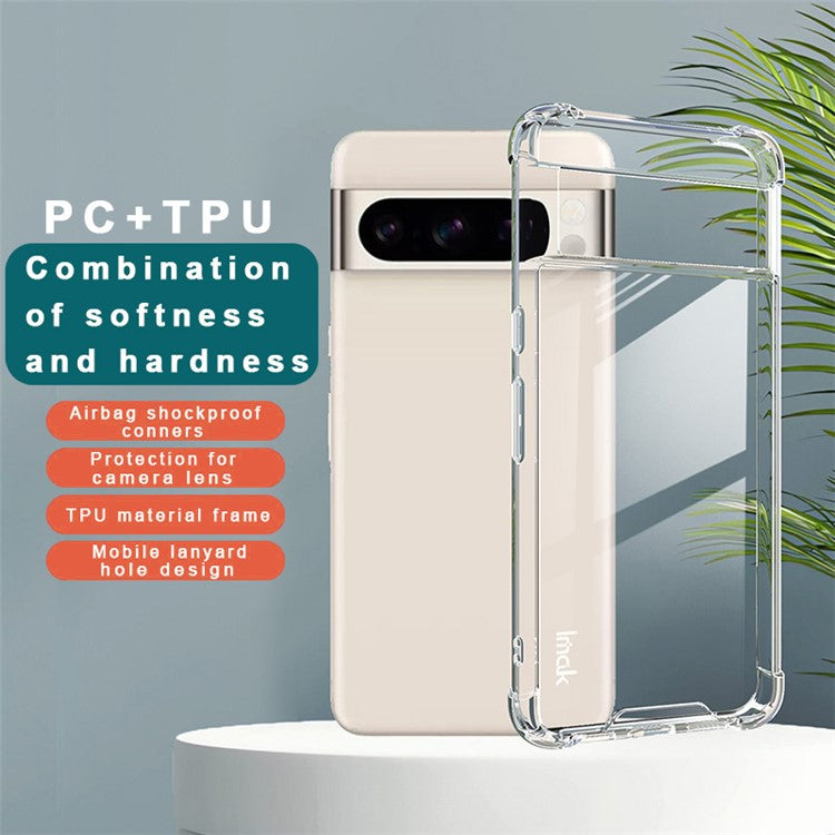 IMAK For Google Pixel 8 Pro Case Anti-drop Protection PC+TPU Clear Phone Cover