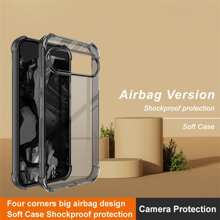 IMAK For Google Pixel 9 / Pixel 9 Pro Case Airbag Protection Anti-drop TPU Phone Cover - Transparent Black